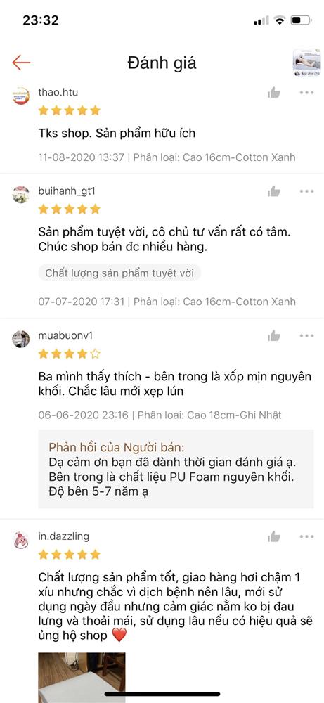 Review gối trào ngược dạ dày tại shopee